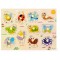 Joc educativ tip Puzzle Insecte din lemn cu maner - MW-5insecte