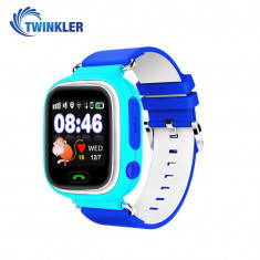 Ceas Smartwatch Pentru Copii Twinkler TKY-Q90 cu Functie Telefon, Localizare GPS, Pedometru, SOS, Joc Matematic - Bleu, Cartela SIM Cadou foto