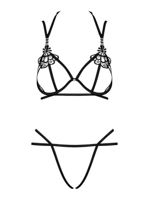 Set Lenjerie Fantezie Sexy Badossa, Negru,&nbsp; S/M
