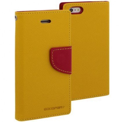 Husa Mercury Fancy Diary iPhone 4 /4S Galben Blister