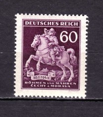 ✅ (S40) Germania Reich 1943 Boemia și Moravia- Ziua Marcii ,serie Mi.113 , MNH