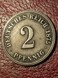 2 pfennig 1875 J, stare EF+ [poze]. Discount conform descriere [10 - 20 %. Vezi descrierea.].