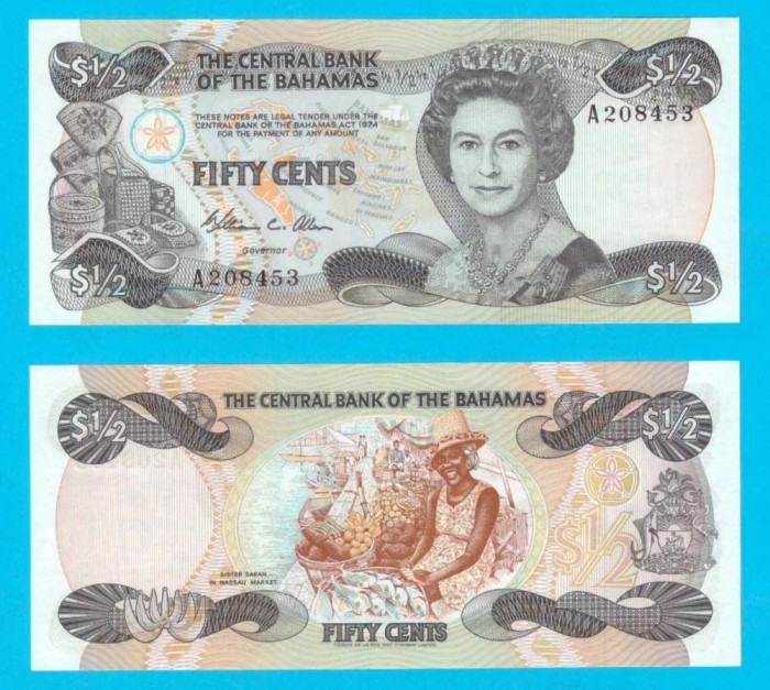 Bahamas (p#42) 50 Cents 1984 UNC &#039;Tiara Vladimir&#039; serie: A208453