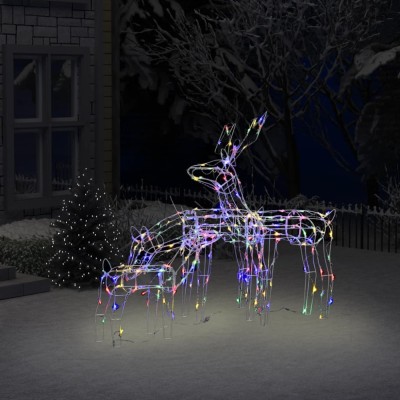 Instalație de lumini de Crăciun cu reni, 3 piese, 229 LED-uri foto