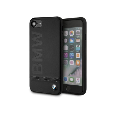 Husa Piele BMW pentru Apple iPhone 7 / Apple iPhone 8, Neagra BMHCI8LLSB foto