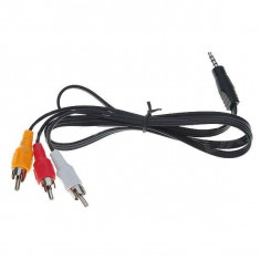 Cablu AV Jack 3,5mm tata, 4 contacte - 3xRCA tata, lungime 1,2m - 128038 foto