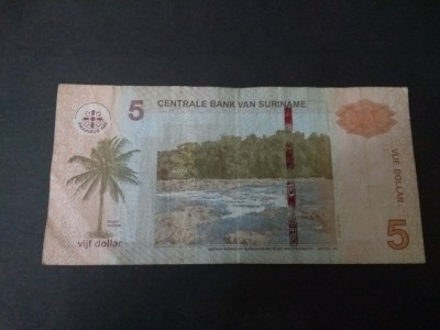 SV * Suriname (Curacao) FIVE DOLLARS / 5 DOLARI 2010 +/- F foto