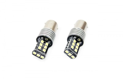 Set becuri auto cu LED CANBUS compatibil P21W BA15S 15 SMD 7.5W Alb 12/24V, foto