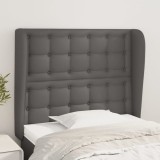 VidaXL Tăblie de pat cu aripioare, gri, 83x23x118/128 cm, piele eco