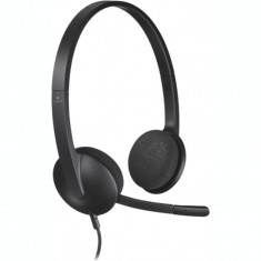 CASTI Logitech &amp;amp;quot;H340&amp;amp;quot; cu fir standard utilizare multimedia call center microfon pe brat conectare prin USB 2.0 negru &amp;amp;quot;981-000475&amp;amp;quot; foto