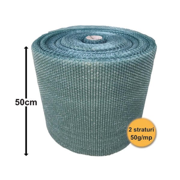 Folie Cu Bule De Aer Mici, 2 Straturi, 50 G/Mp, 0.5m X 100ml (50mp), Eco