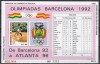 Bolivia 1993 -J.O. Barcelona '92, Clasamentul pe medalii, Bloc,Cota 30 Euro, MNH, Nestampilat