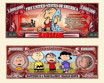SUA = FANT NOTE (TJ6) = DES ANIMATE : LINUS VANPELT IN SERIA CHARLIE BROWN - UNC foto