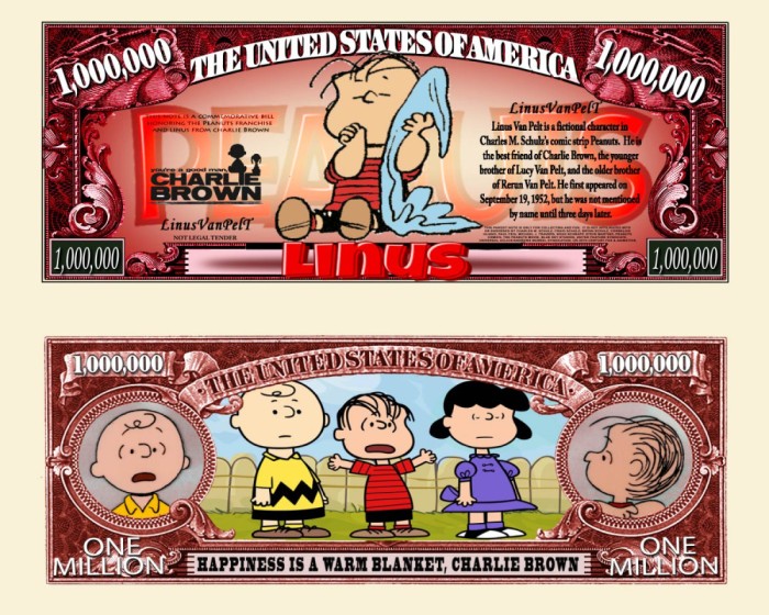 SUA = FANT NOTE (TJ6) = DES ANIMATE : LINUS VANPELT IN SERIA CHARLIE BROWN - UNC