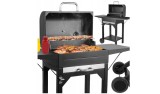 Gratar de gradina GM12000 cu capac, roti, termometru si cos de cenusa, Maltec 112425