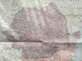 Harta politica a Romaniei si Bulgariei, tiparita in anul 1950