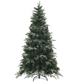HOMCOM Brad de Crăciun Artificial cu Fulgi de Zăpadă din Cristal și 850 Ramuri Ignifuge, &Oslash;110x180 cm, Verde | Aosom Romania