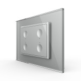 Cumpara ieftin Intrerupator touch cvadruplu Livolo gri, cu rama din sticla, standard italian