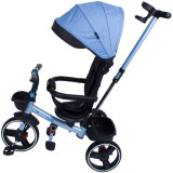 Tricicleta copii, Kids Carepliabila Impera albastru, scaun rotativ, copertina de soare, maner pentru parinti, KidsCare