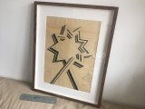 Cumpara ieftin PAUL NEAGU, STARHEAD( CAP- STEA) DESEN STAMPILAT SEMNAT &rdquo;NEAGU P.&rdquo;, Abstract, Carbune