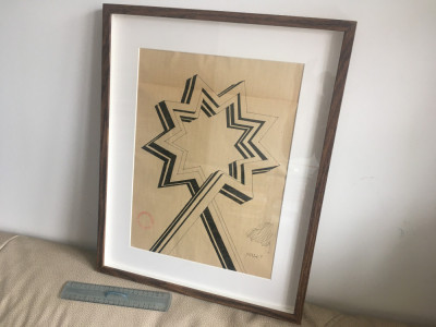 PAUL NEAGU, STARHEAD( CAP- STEA) DESEN STAMPILAT SEMNAT &amp;rdquo;NEAGU P.&amp;rdquo; foto