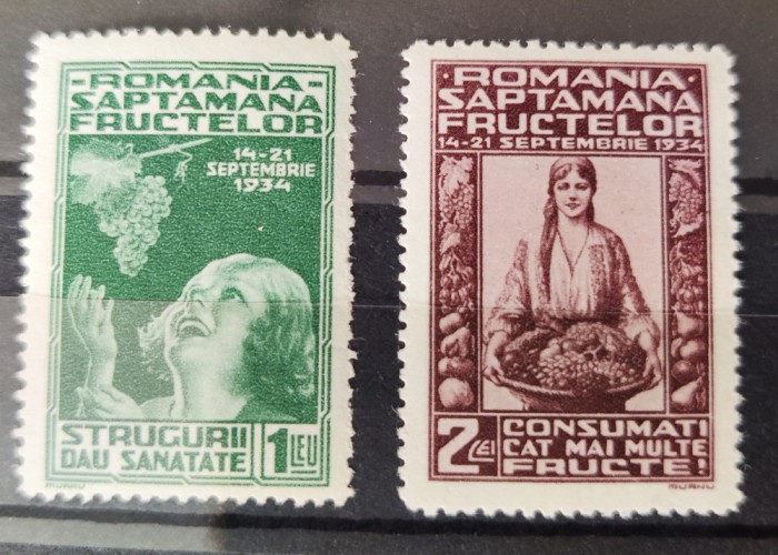 ROMANIA 1934 - Saptamana Fructelor - serie MNH** LP 109 nestampilata