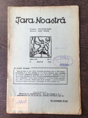 Tara Noastra - Nr. 5 Anul XVII 19 Martie 1938 foto