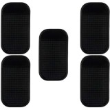 Set 5 Suporti Auto Mercaton, Antiderapanti din Silicon Cauciucat si Lipios pentru Chei sau Obiecte Mici, 13 x 7 cm, Negru