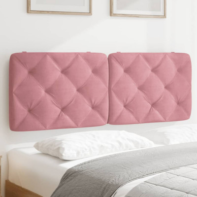 vidaXL Pernă tăblie de pat, roz, 140 cm, catifea foto