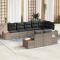 vidaXL Set de canapele pentru grădină cu pernă 8 pcs Gri Rattan poli 3348110
