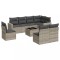 Set canapele de gradina cu perne, 9 piese gri deschis poliratan