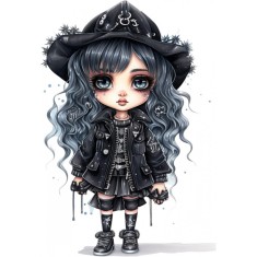 Sticker decorativ, Printesa Rock, Negru, 87 cm, 1331STK