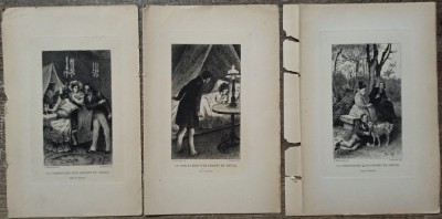 Lot 3 gravuri de carte foto