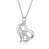Pandantiv Argint 925 Infinity Heart cu Lantisor, Argintiu, Zirconiu, 15mm, 45cm. Set Bijuterii Argintboutique
