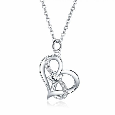 Pandantiv cu Lantisor din Argint Infinity Heart cod ARG404E foto