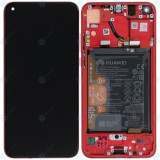 Huawei Honor View 20 (PCT-L29B) Capac frontal al modulului de afișare + LCD + digitizer + baterie roșu fantomă 02352JKR