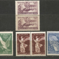 (No 2)timbre-Romania 1947 --L.P.208-PACEA-pereche