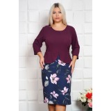 Rochie cu peplum Zena mov - 50Marimea