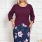 Rochie cu peplum Zena mov - 50Marimea