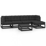 Set mobilier gradina cu perne, 6 piese, lemn masiv pin