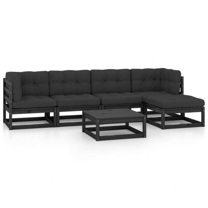 Set mobilier gradina cu perne, 6 piese, lemn masiv pin