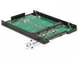 Convertor SATA 22 Pini 2.5&quot; la 2 x mSATA cu RAID, Delock 62594