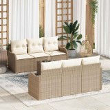 Cumpara ieftin Set de canapele pentru gradina 7 buc. Bej 55 x 55 x 37 cm