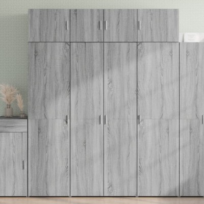 Gossi dulap inalt, gri sonoma, 80x42,5x185 cm, lemn prelucrat foto