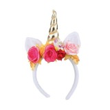 Bentita pentru fete model unicorn cu trandafiri