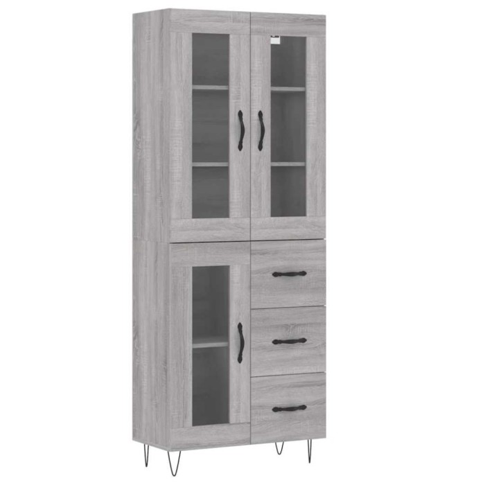 Dulap inalt, gri sonoma, 69,5x34x180 cm, lemn compozit
