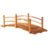 Outsunny Pod de Grădină din Lemn Decor pentru Grădină dim. 185L x 72l x 58H cm cu Balustradă, Lemn de Brad, Portocaliu | Aosom Romania