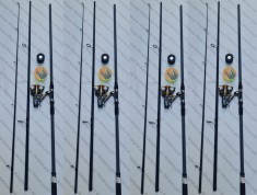 SET 4 Lansete 3,9m din 3 bucati + 4 Mulinete DIAMANT KT6000+ROLE 300M FIR