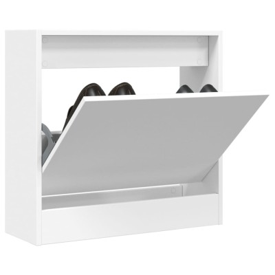 vidaXL Pantofar, alb, 60x21x57 cm, lemn prelucrat foto
