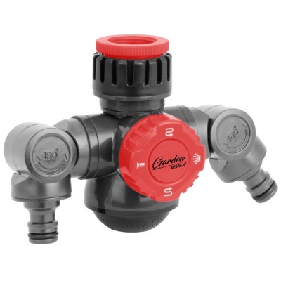Conector unghiular dublu pentru robinet / furtun gradina 1/2&amp;amp;quot;, 3/4&amp;amp;quot;, Dedra foto
